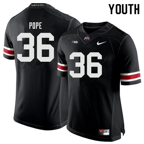 Ohio State Buckeyes #36 K'Vaughan Pope Youth Player Jersey Black
